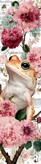 Free printable frog bookmark featuring leaning back frog